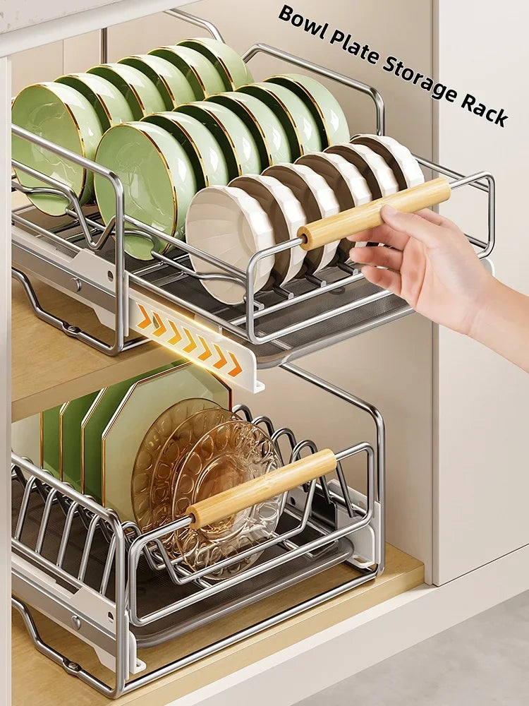 Pull-Out Dish Rack