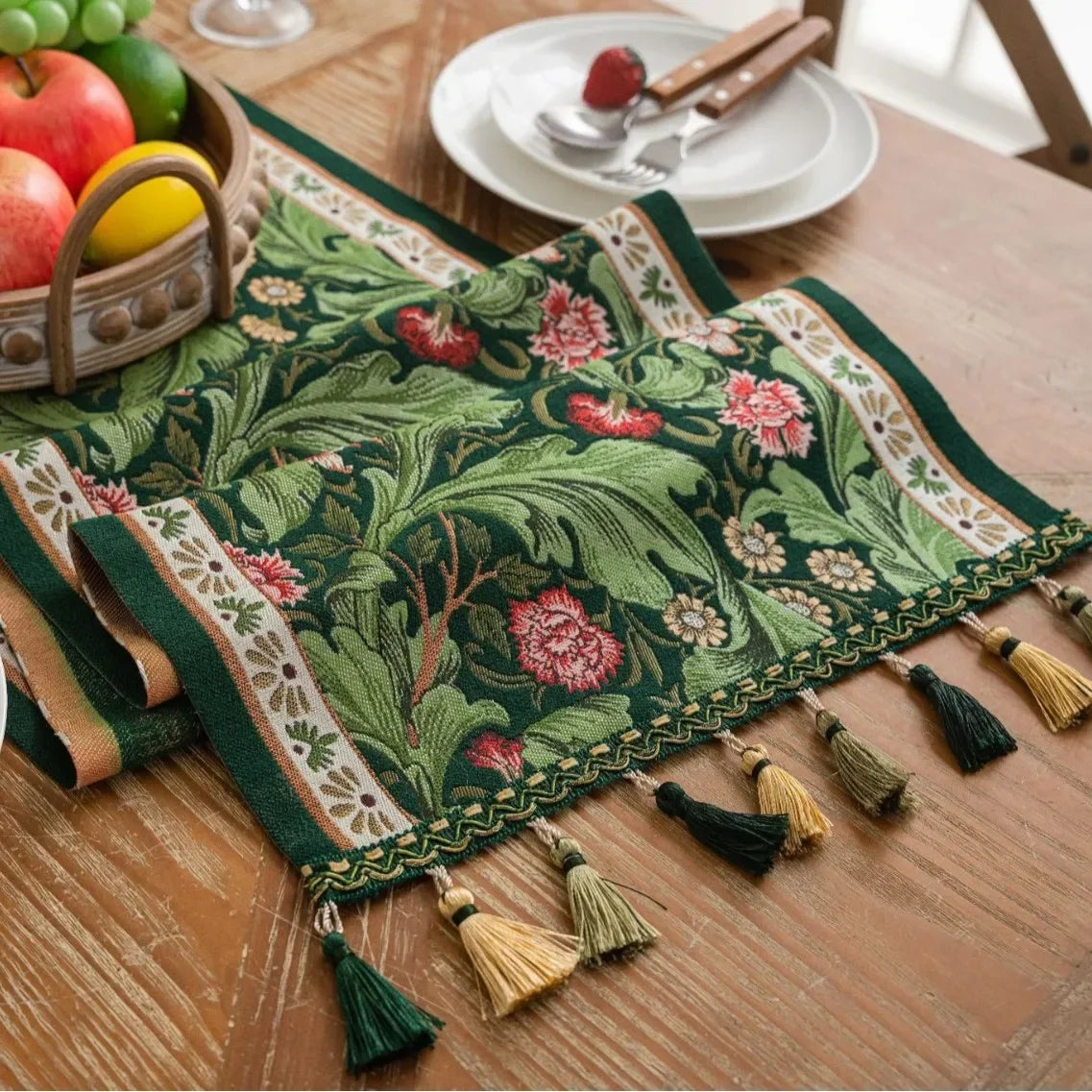Table Runner with Botanical Print