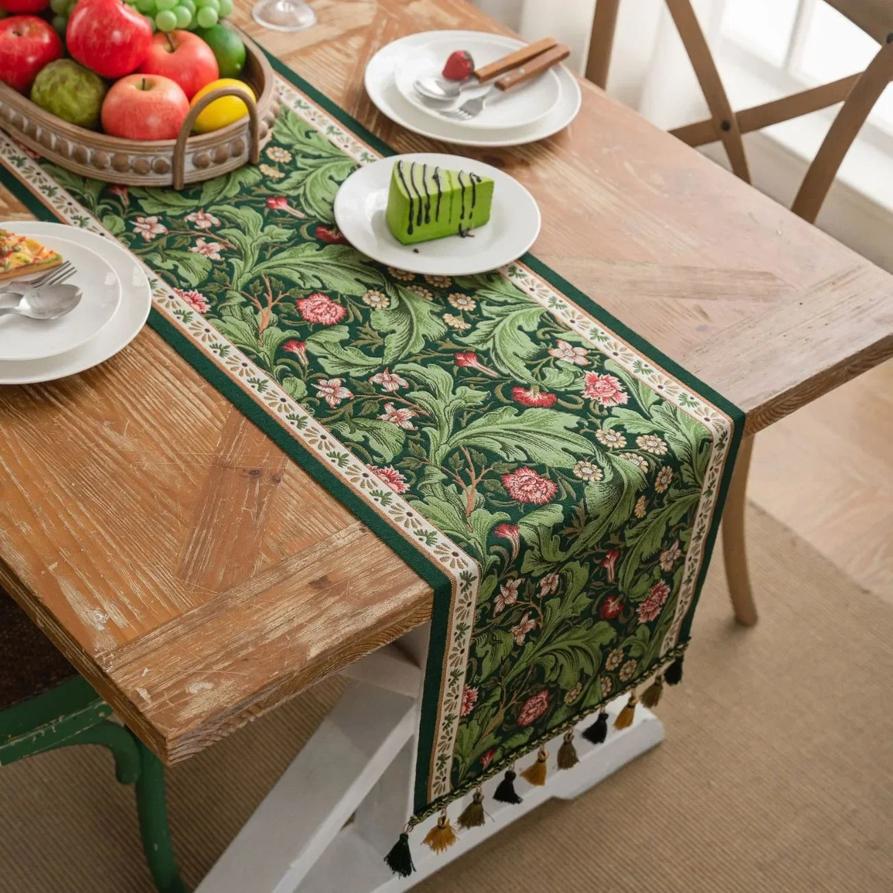 Table Runner with Botanical Print